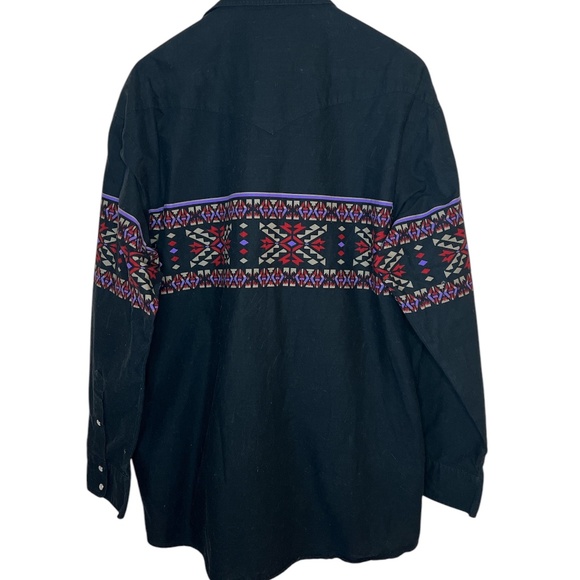 Vintage Ash Creek Trading Aztec Native Western Pearl Snap Shirt L - Picture 2 of 5